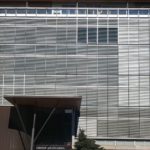 View of Christchurch City Council building, windows covered in blinds